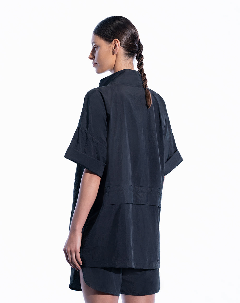 Chaqueta loose fit sin capucha negra