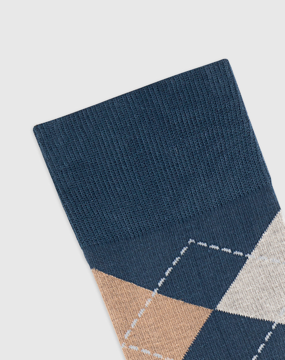 Medias para hombre largas en algodón azules rombos