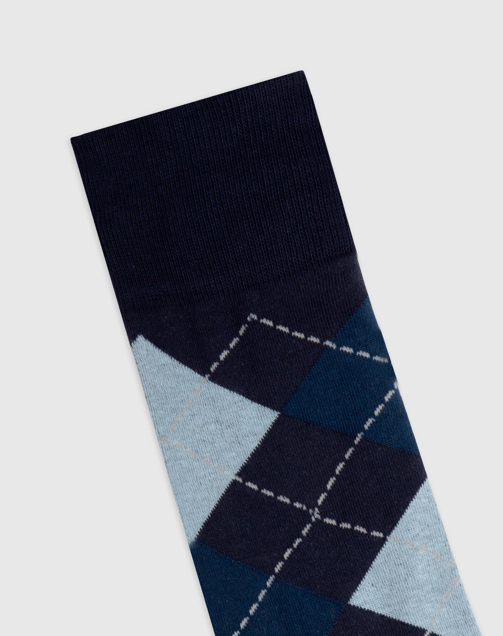 Medias para hombre largas en algodón azules rombos