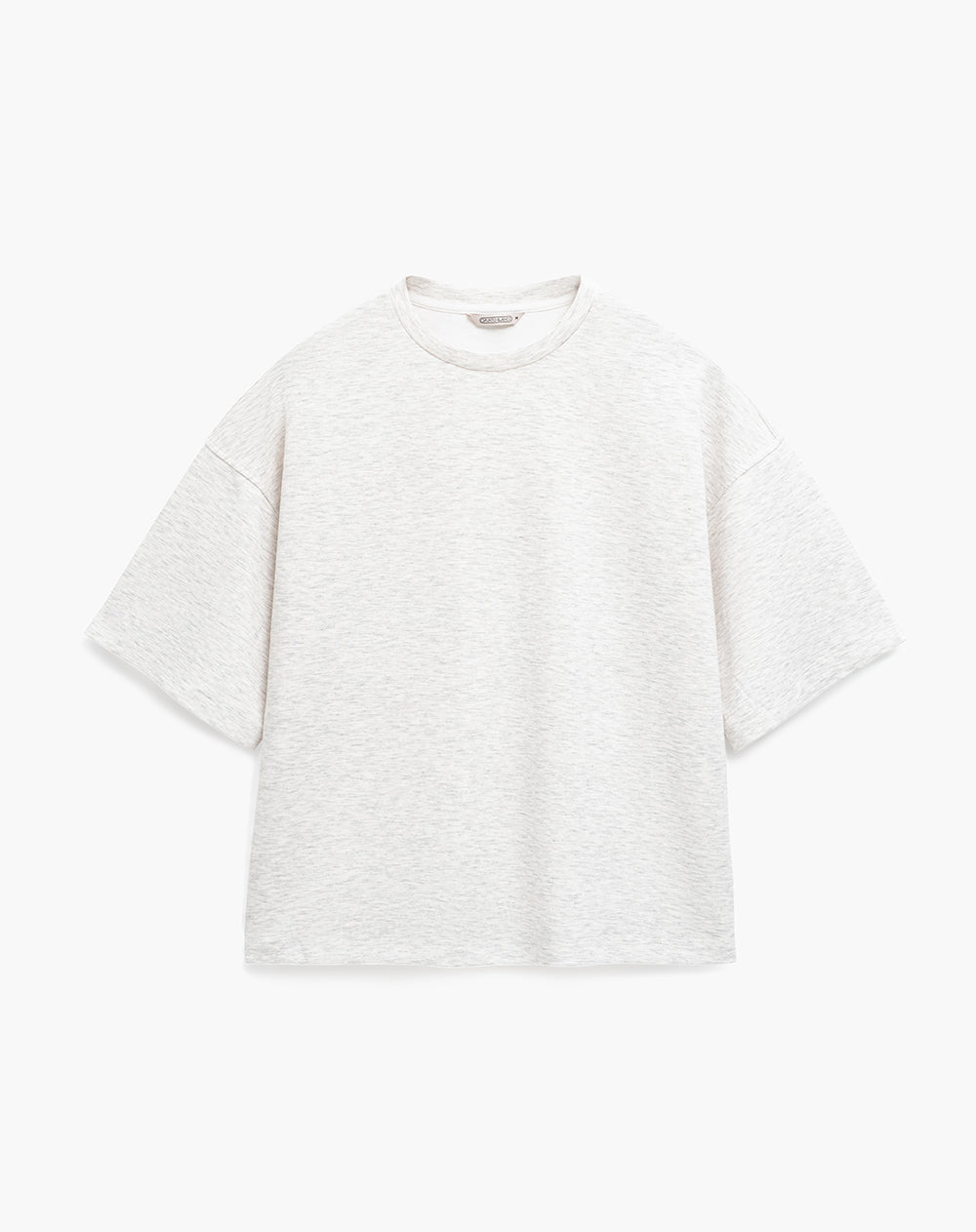 Camiseta oversized fit manga corta gris jaspeada