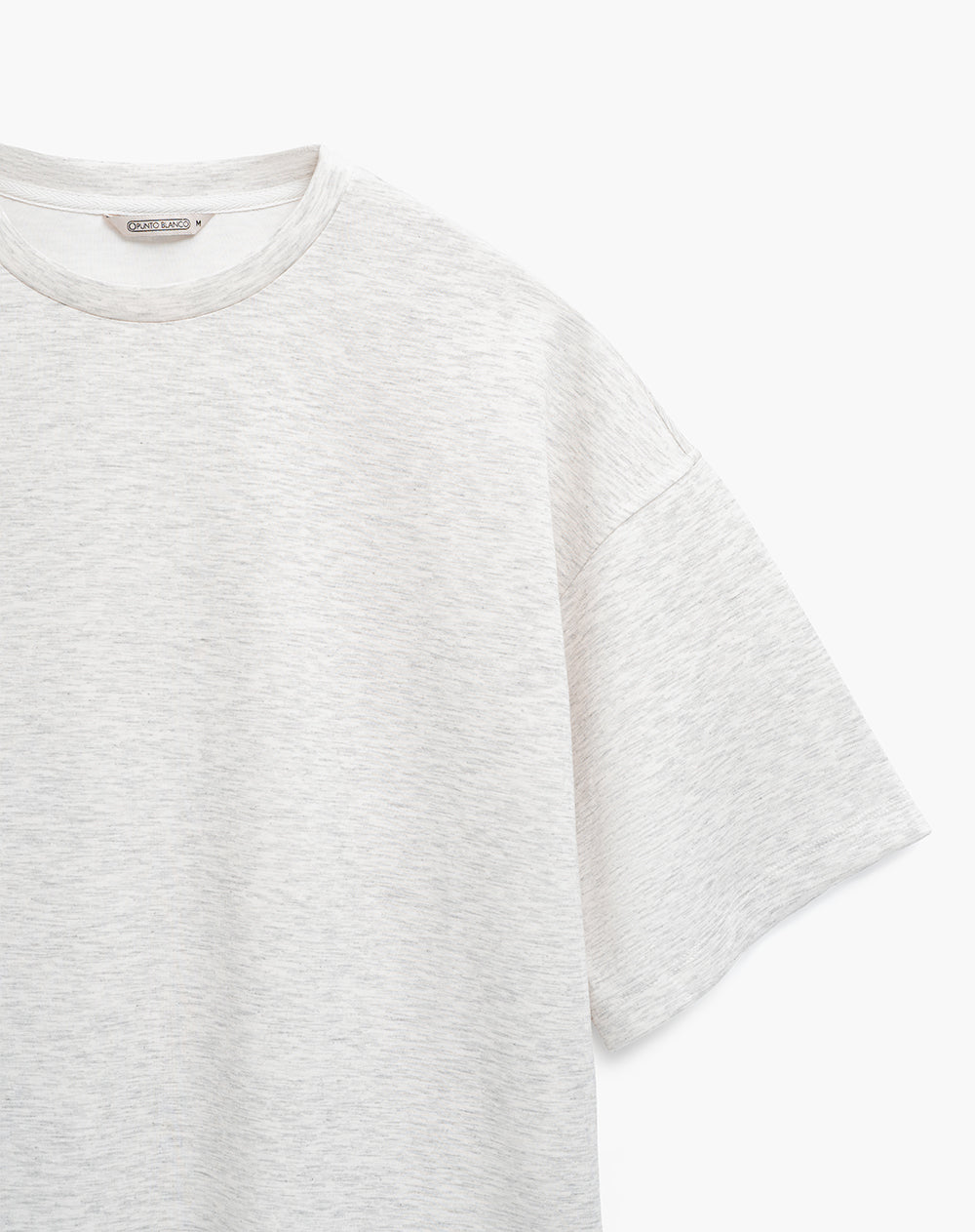 Camiseta oversized fit manga corta gris jaspeada