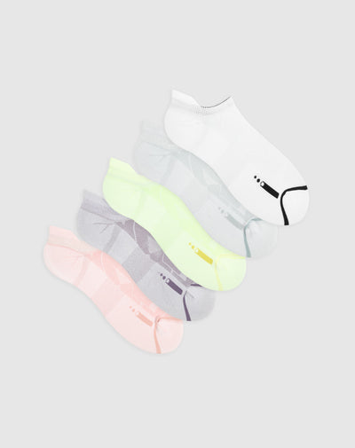 Medias deportivas para mujer tobilleras cortas acolchadas pack x5unds blancas