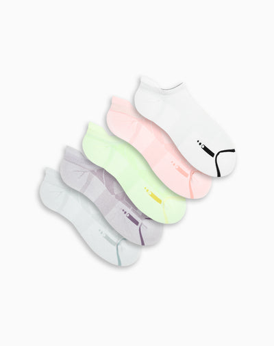 Medias deportivas para mujer tobilleras cortas acolchadas pack x5unds blancas