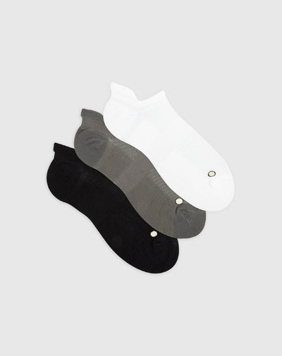 Medias deportivas para hombre tobilleras cortas acolchadas pack x3unds surtidas