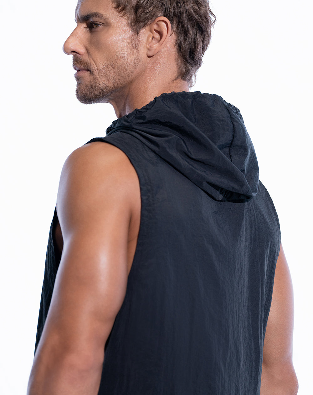 Chaleco deportivo hombre rompevientos negro