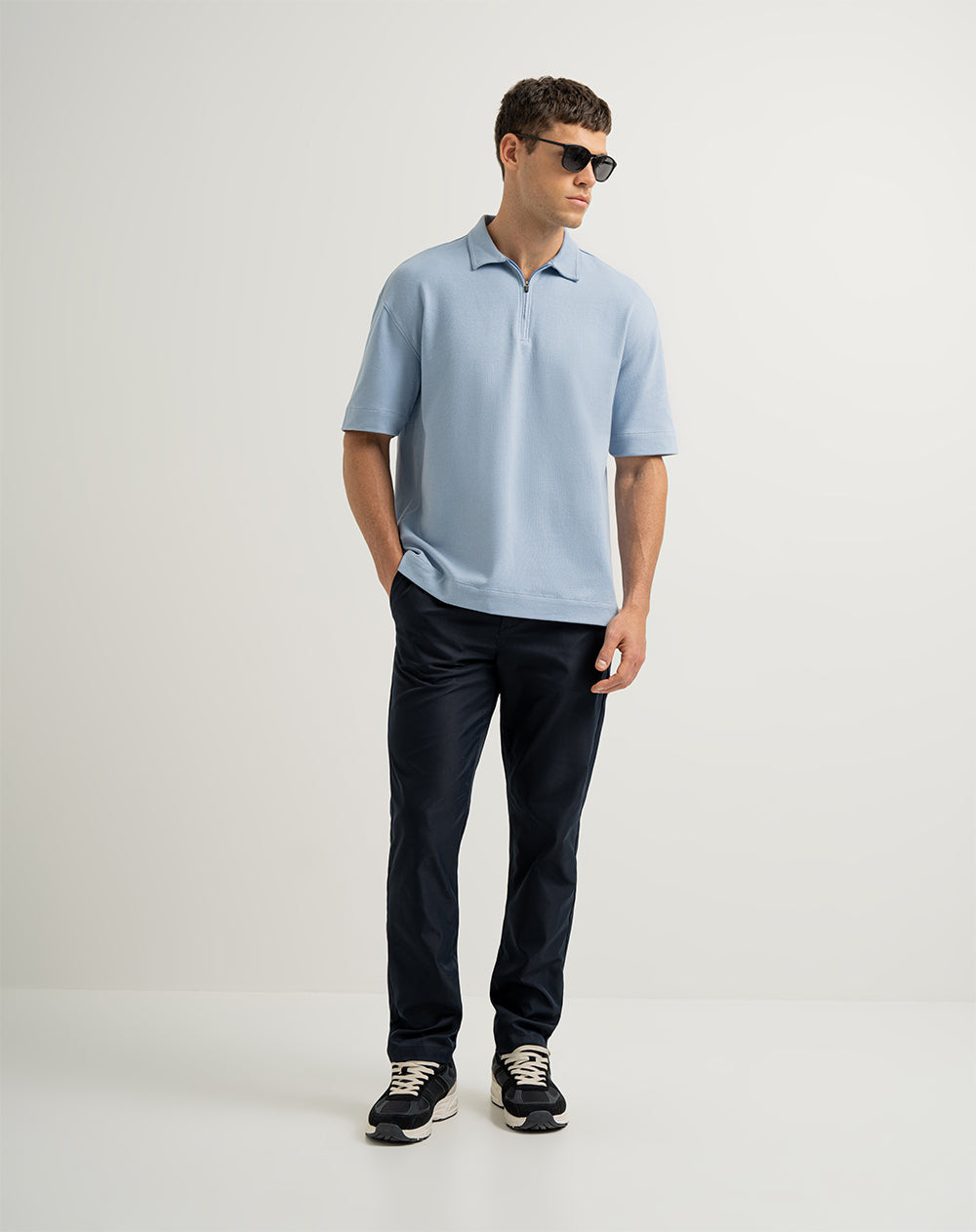 Polo regular algodón azul hombre