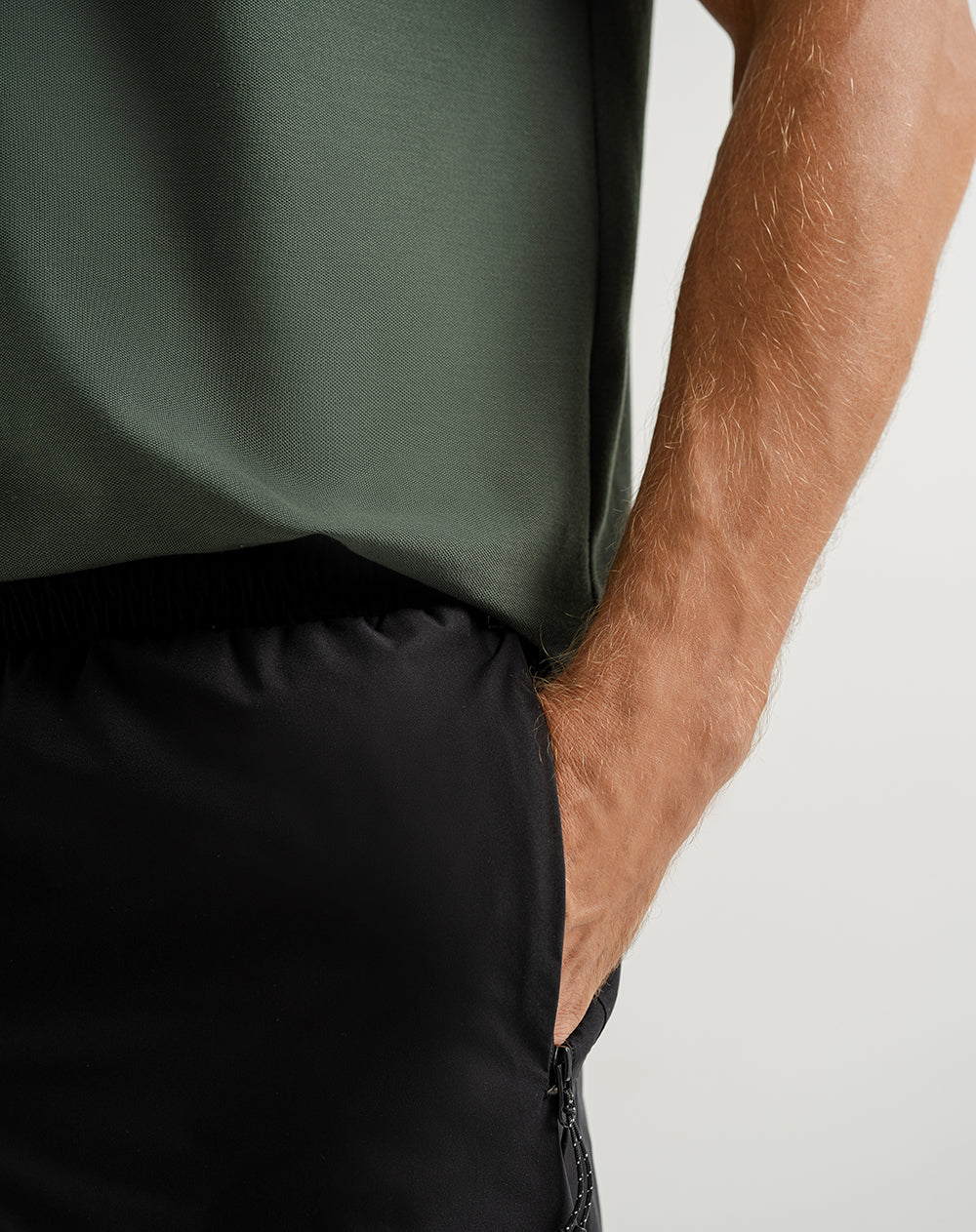 Pantalón deportivo bolsillos con sierre negro para hombre