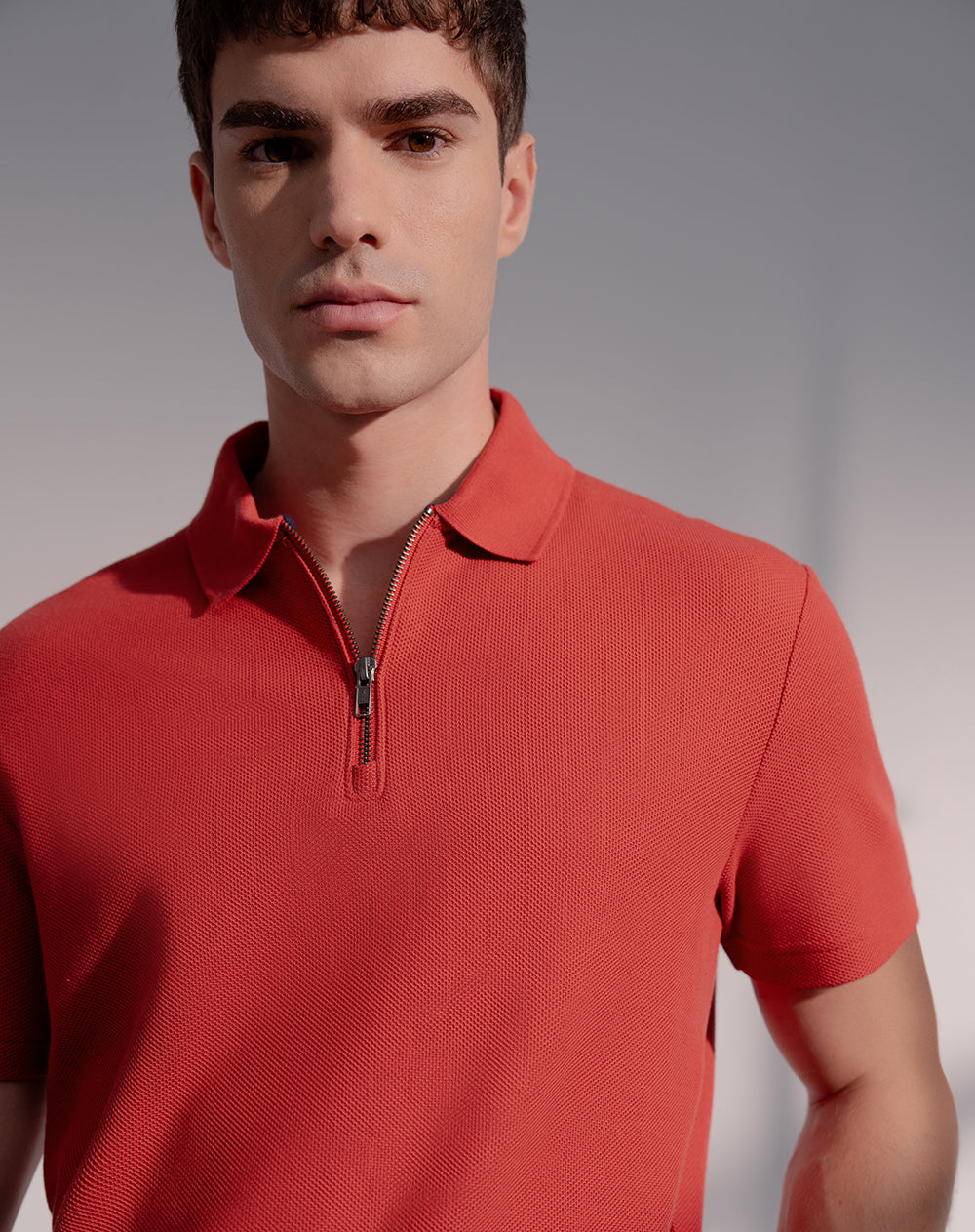 Polo regular algodón roja hombre
