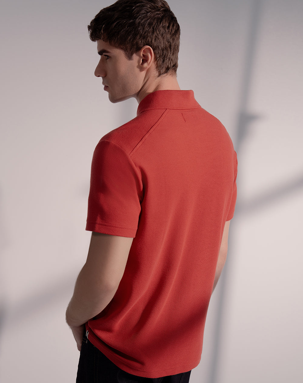 Polo regular algodón roja hombre