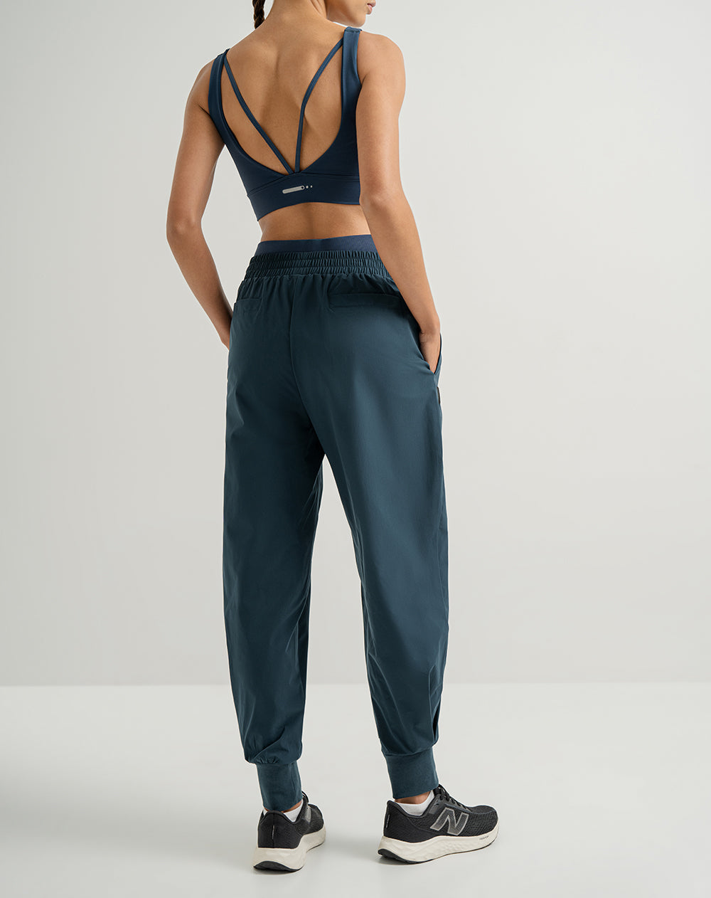 Pantalón regular fit tiro alto azul