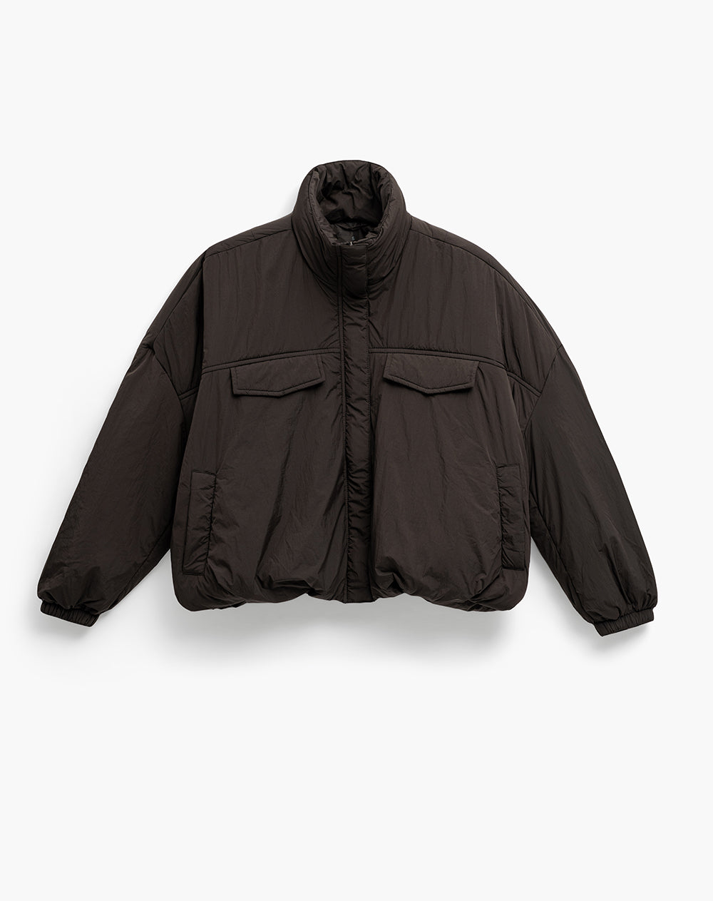 Chaqueta oversized fit sin capucha café