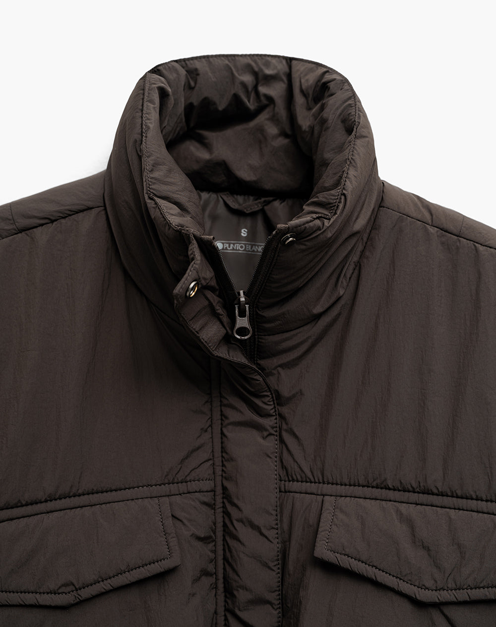 Chaqueta oversized fit sin capucha café