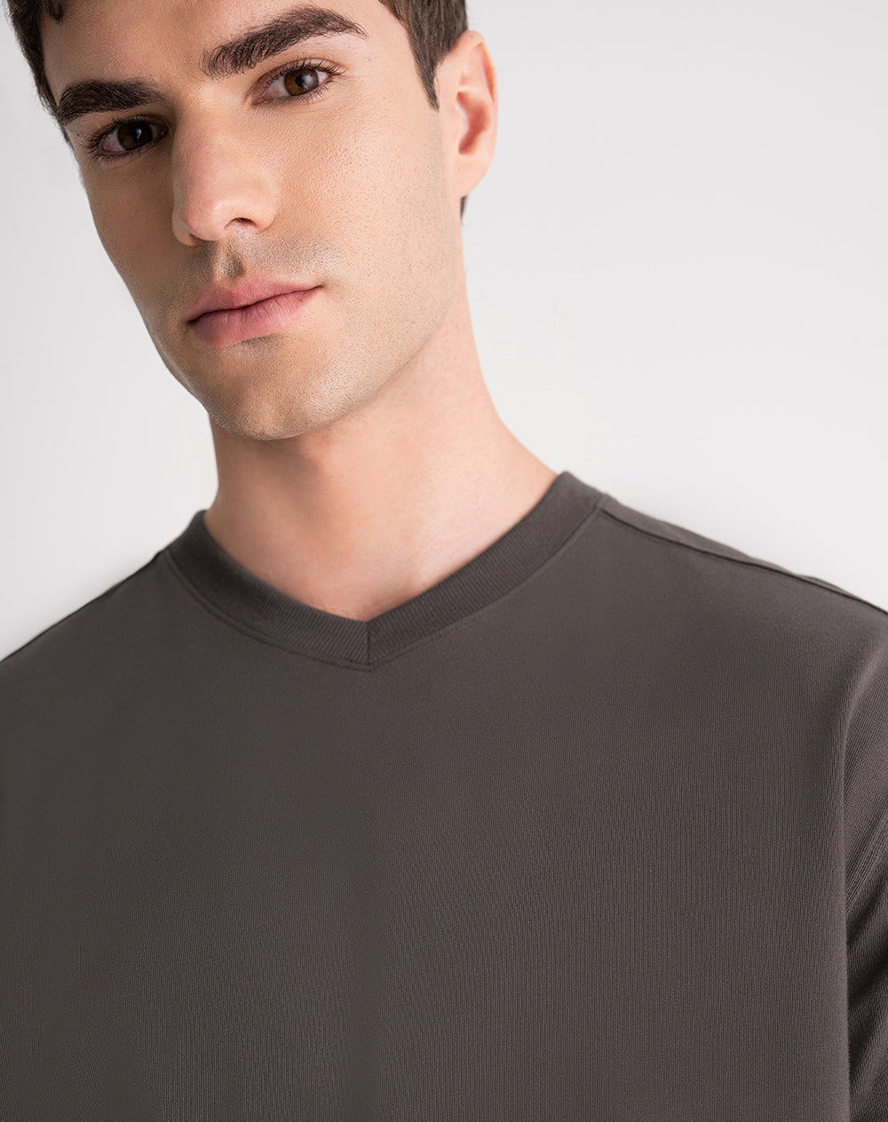 Camiseta en algodón café hombre