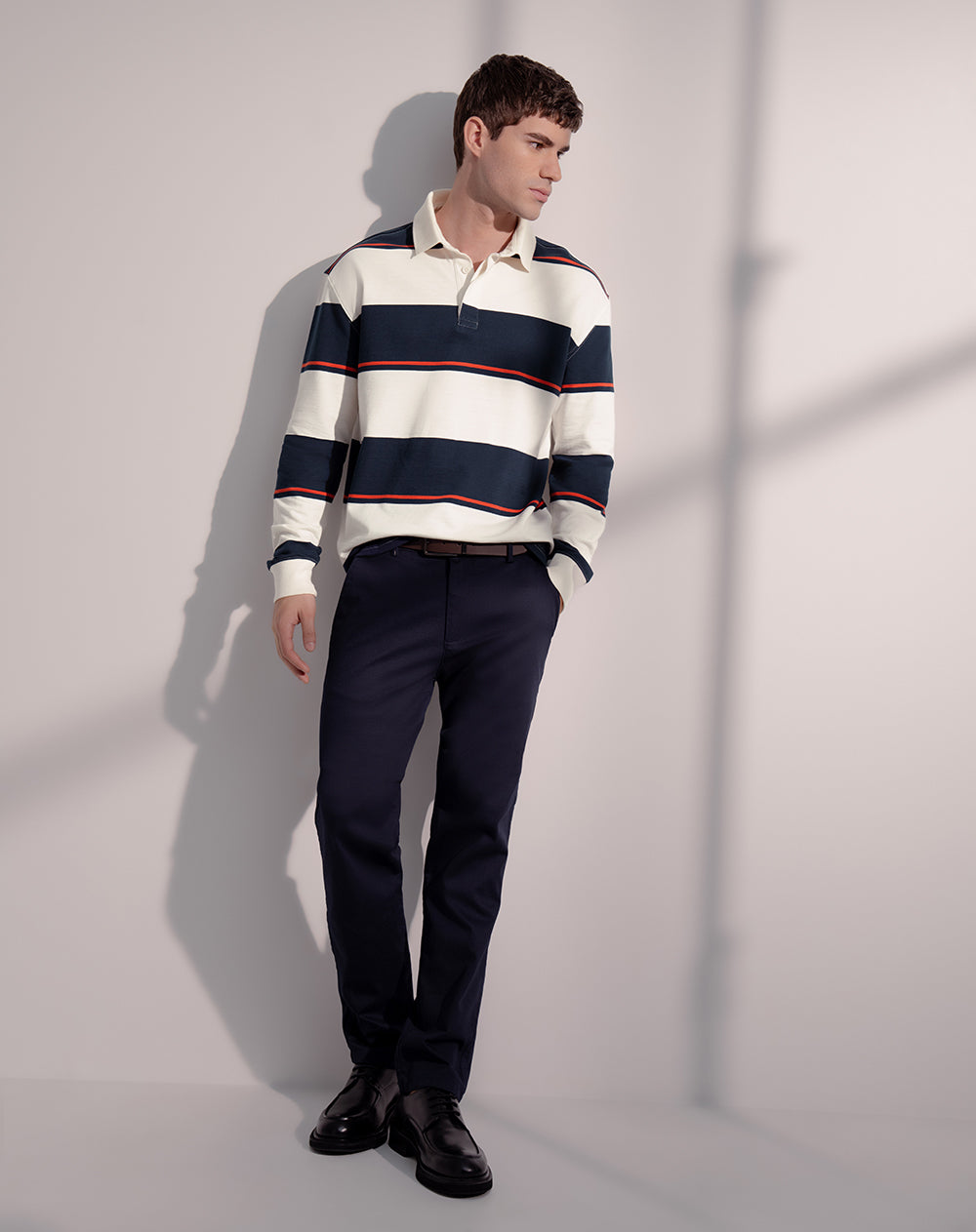 Camibuzo tipo polo regular algodón rayas hombre