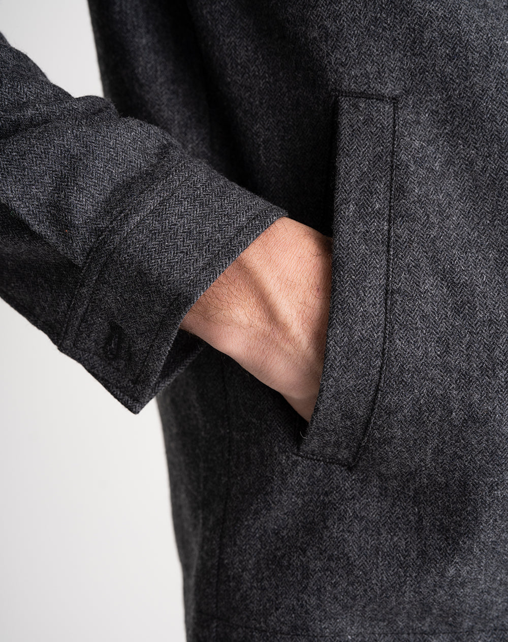 Chaqueta regular sin capucha gris hombre