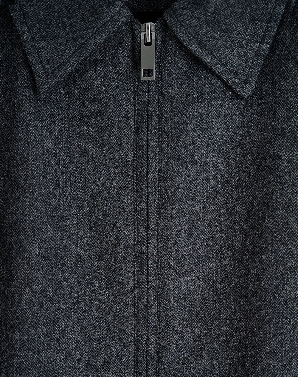 Chaqueta regular sin capucha gris hombre