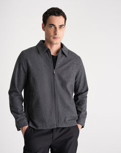 Chaqueta regular sin capucha gris hombre