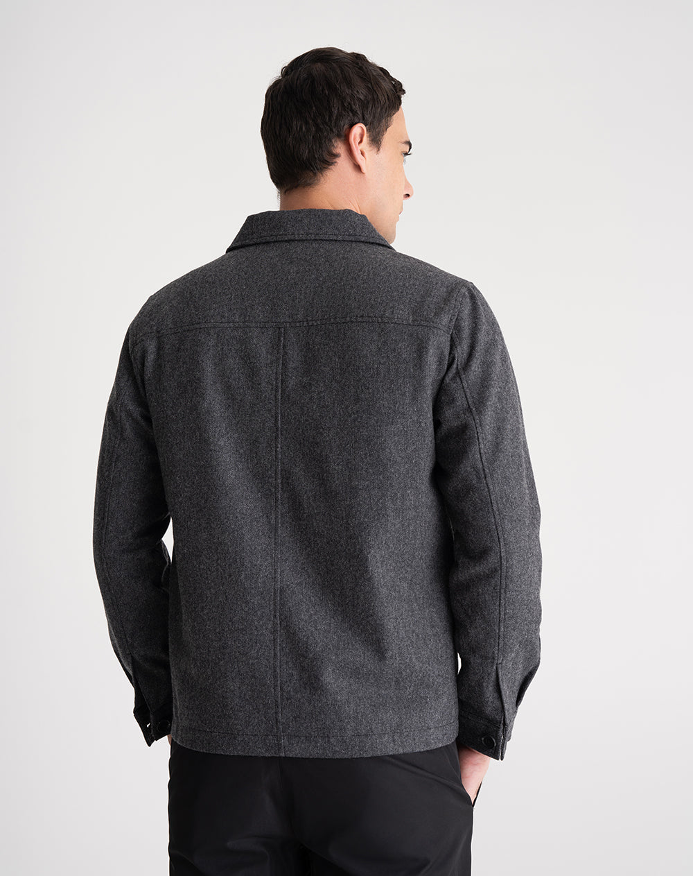 Chaqueta regular sin capucha gris hombre