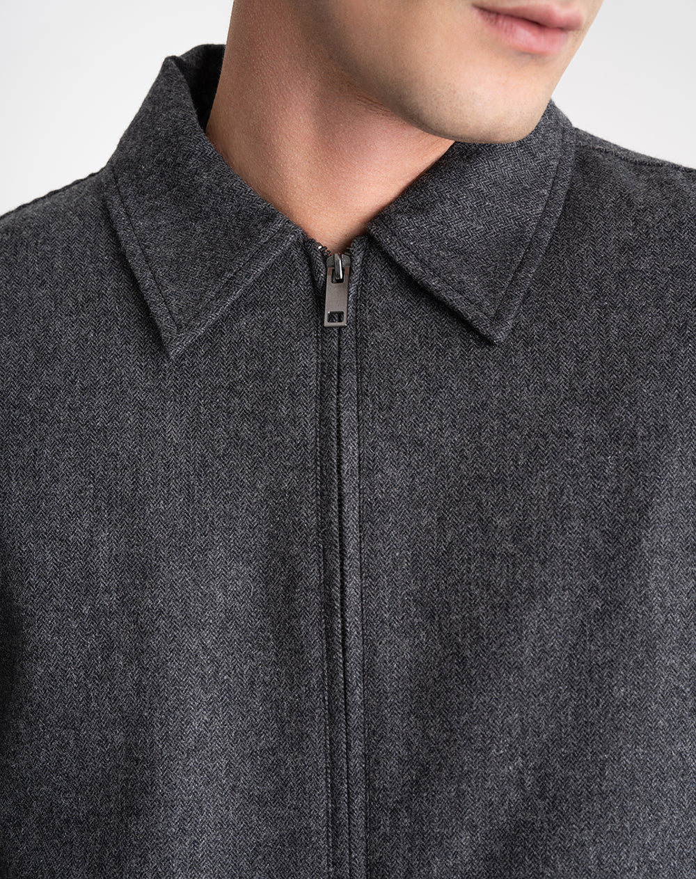 Chaqueta regular sin capucha gris hombre