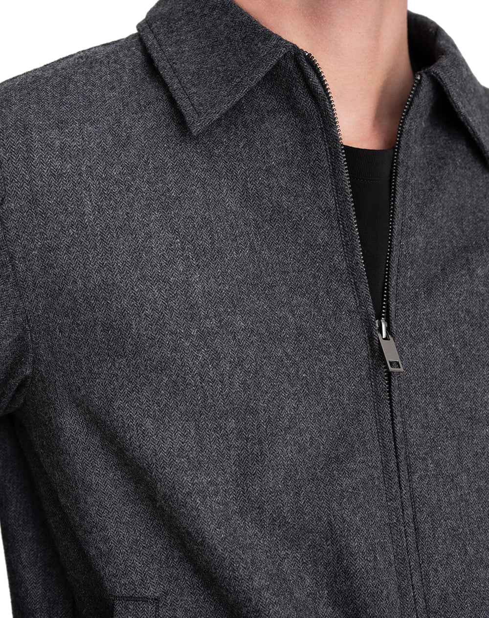 Chaqueta regular sin capucha gris hombre