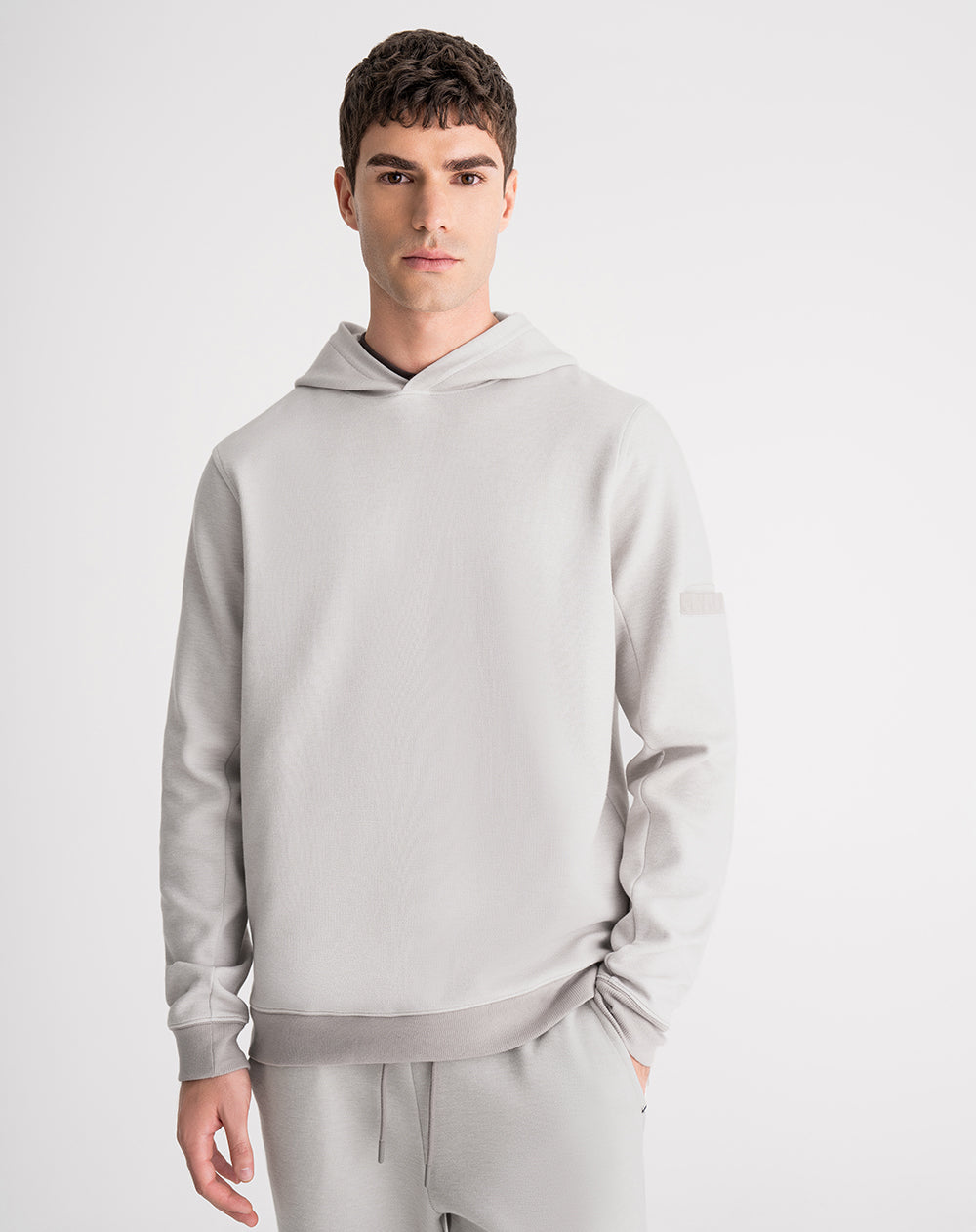 Buzo en algodón con capucha gris hombre