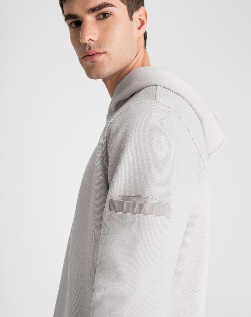 Buzo en algodón con capucha gris hombre