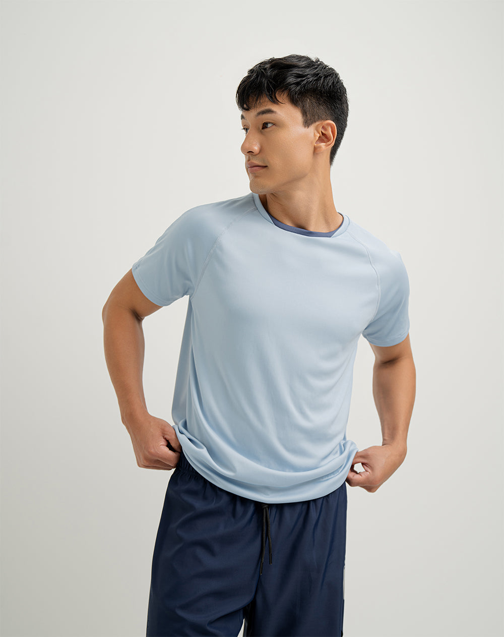Camiseta deportiva  hombre control humedad azul