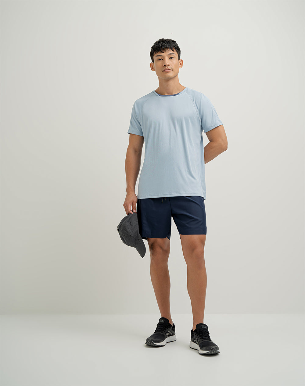 Camiseta deportiva  hombre control humedad azul