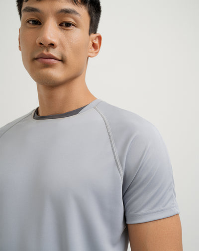 Camiseta deportiva hombre control humedad gris