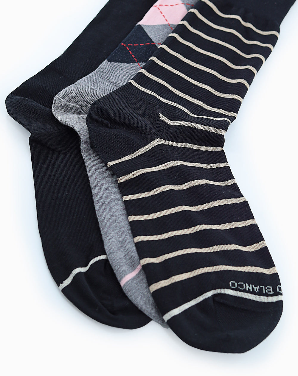 Medias hombre largas casuales pack x3 surtido