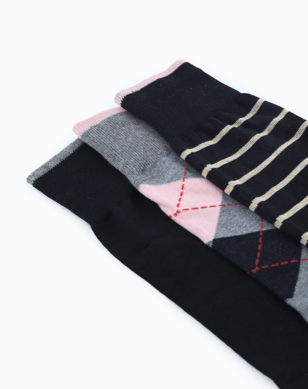 Medias hombre largas casuales pack x3 surtido