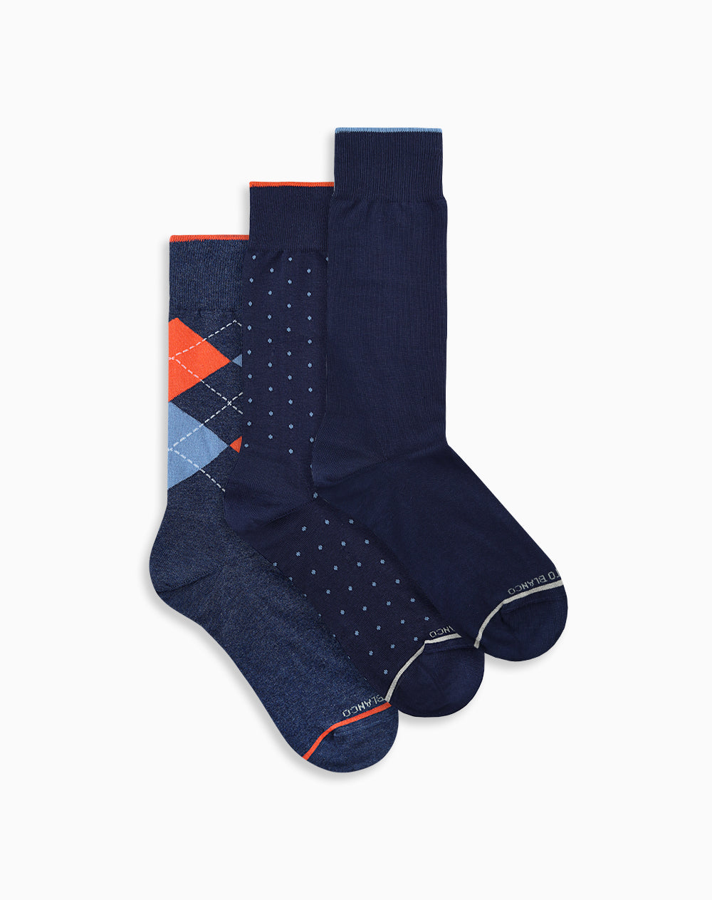 Medias hombre largas casuales pack x3 surtido