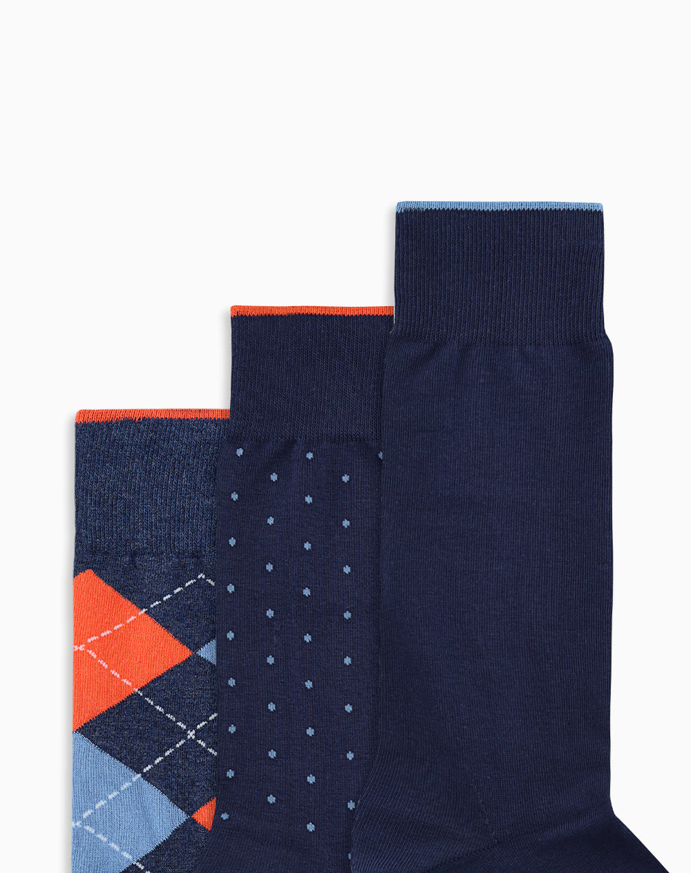 Medias hombre largas casuales pack x3 surtido