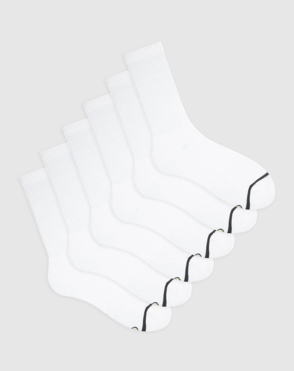 Medias deportivas para hombre largas en algodón alcolchadas pack x6unds blancas