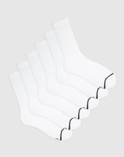 Medias deportivas para hombre largas en algodón alcolchadas pack x6unds blancas