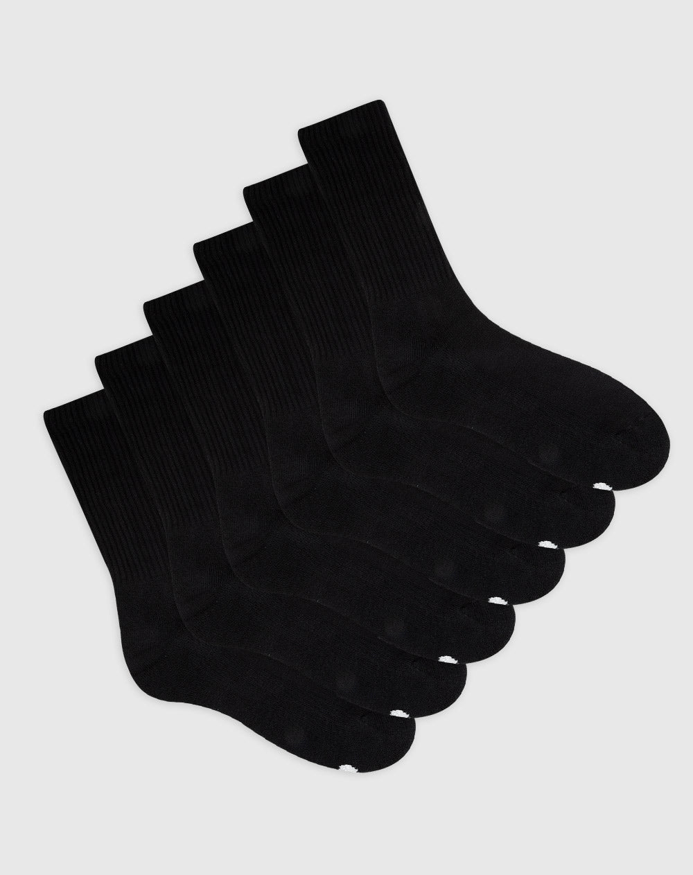 Medias deportivas para hombre largas en algodón alcolchadas pack x6unds negras