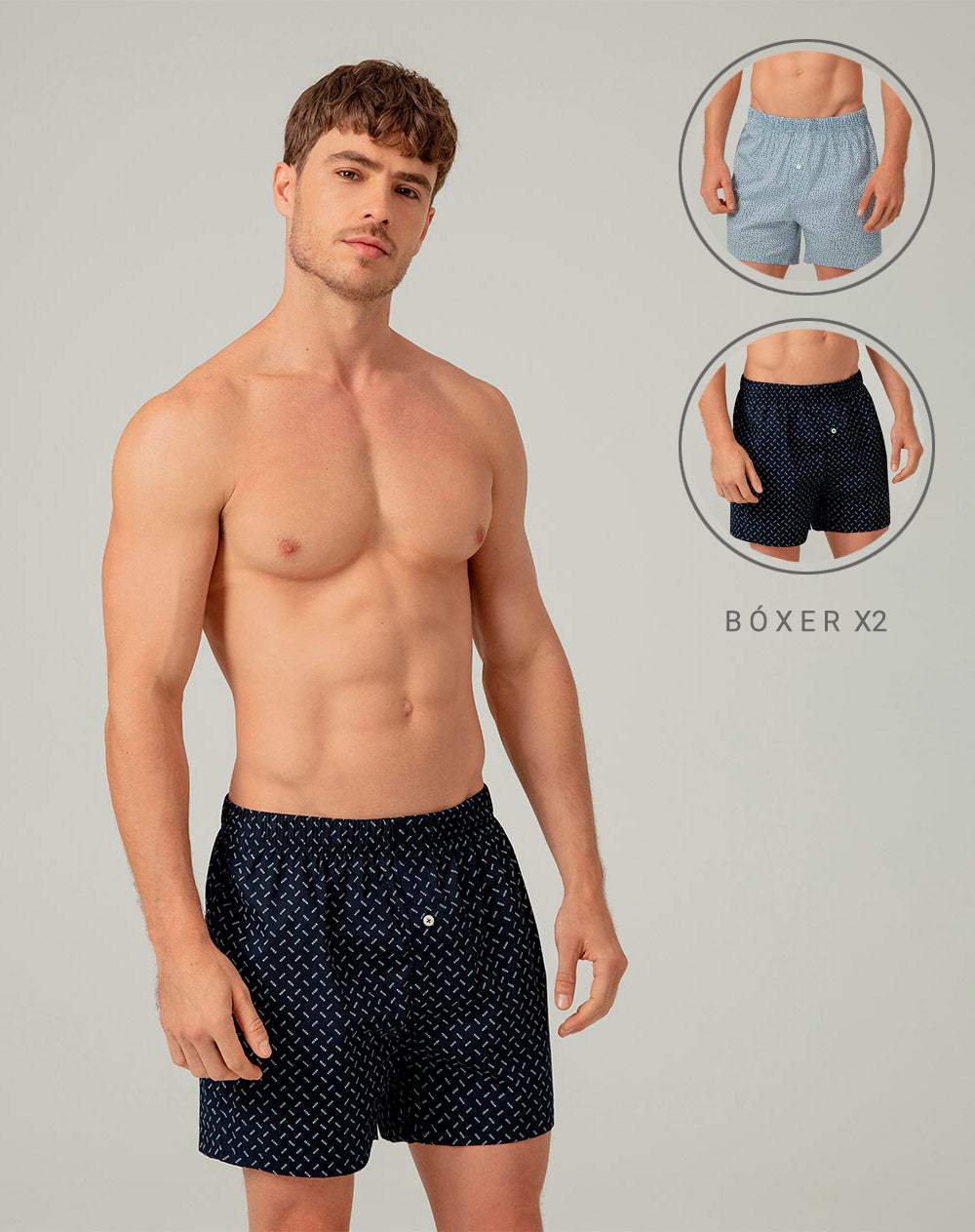 Boxér medio algodón amplio x2unds surtidos