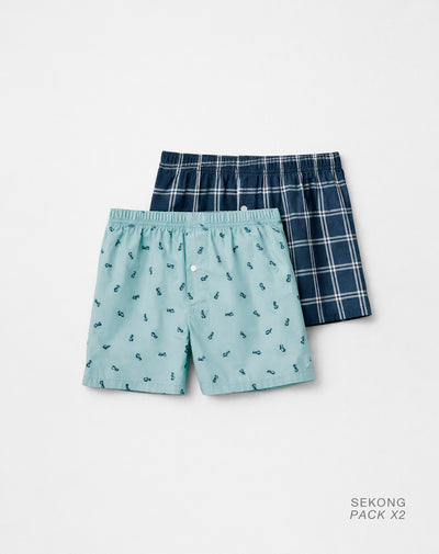 Bóxer medio algodón amplio x2unds surtido