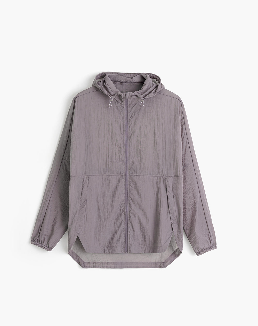 Chaqueta oversized fit con capucha morada