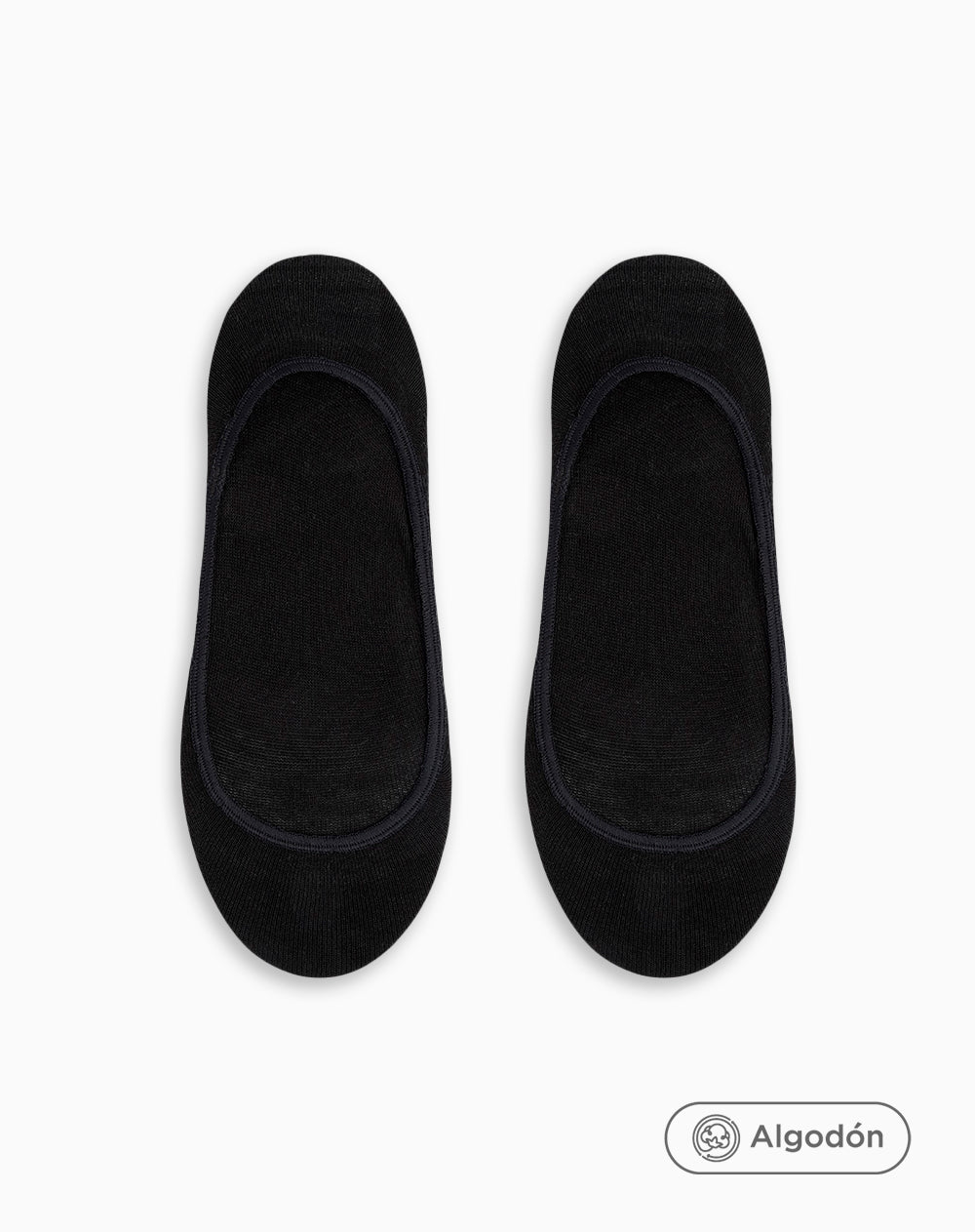 Medias para mujer baletas antidelizante en talón pack x2unds negras