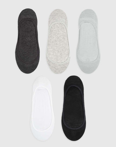 Medias para mujer baletas antidelizante en talón pack x5unds surtidas