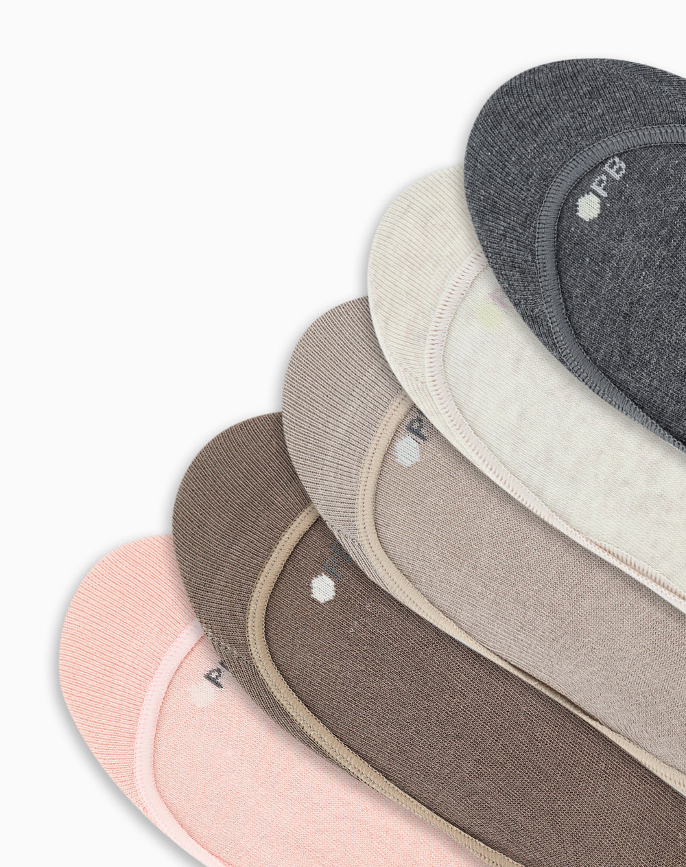 Medias mujer baleta antidelizante en talón pack x5 surtido