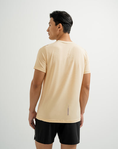 Camiseta deportiva hombre control humedad amarilla