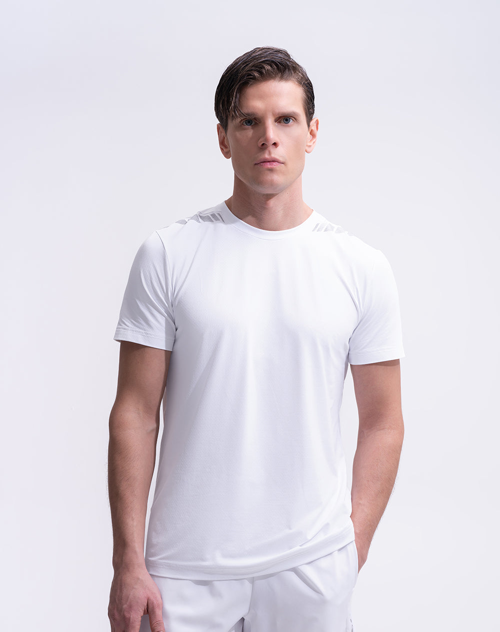 Camiseta deportiva control humedad blanca hombre