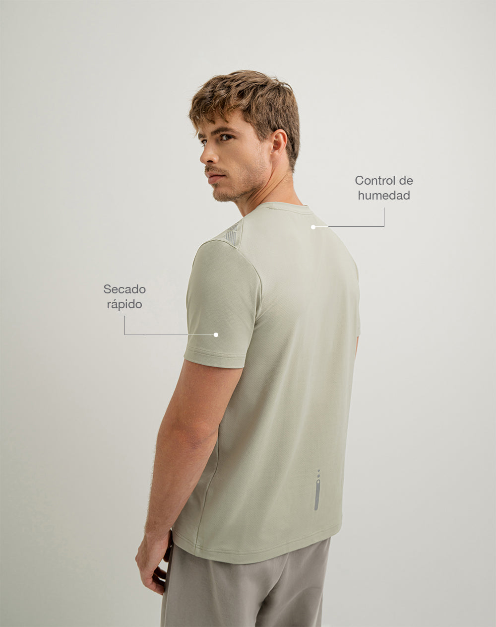 Camiseta deportiva control humedad verde hombre