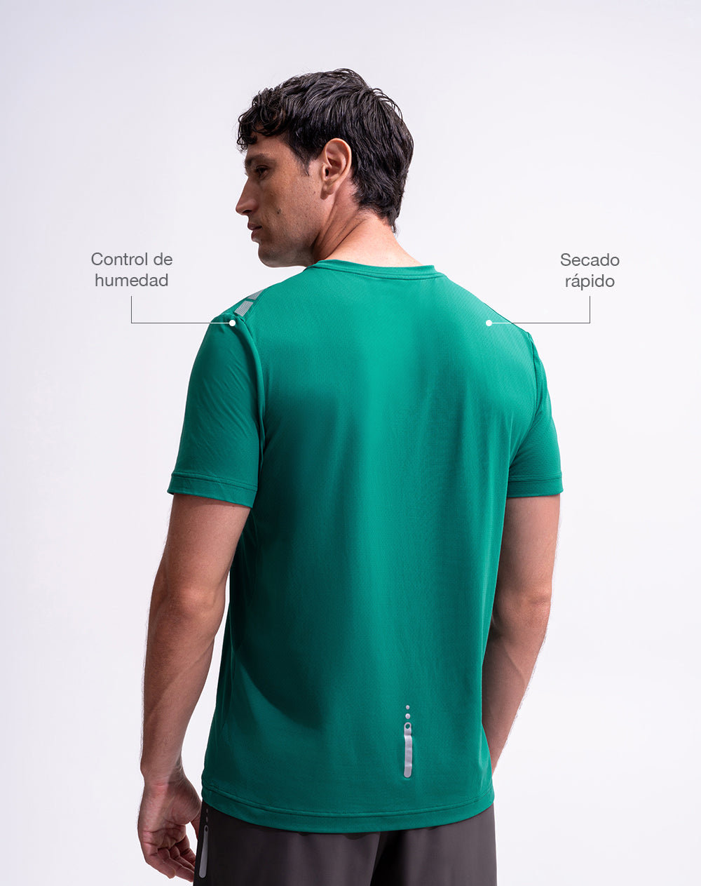 Camiseta deportiva control humedad verde hombre