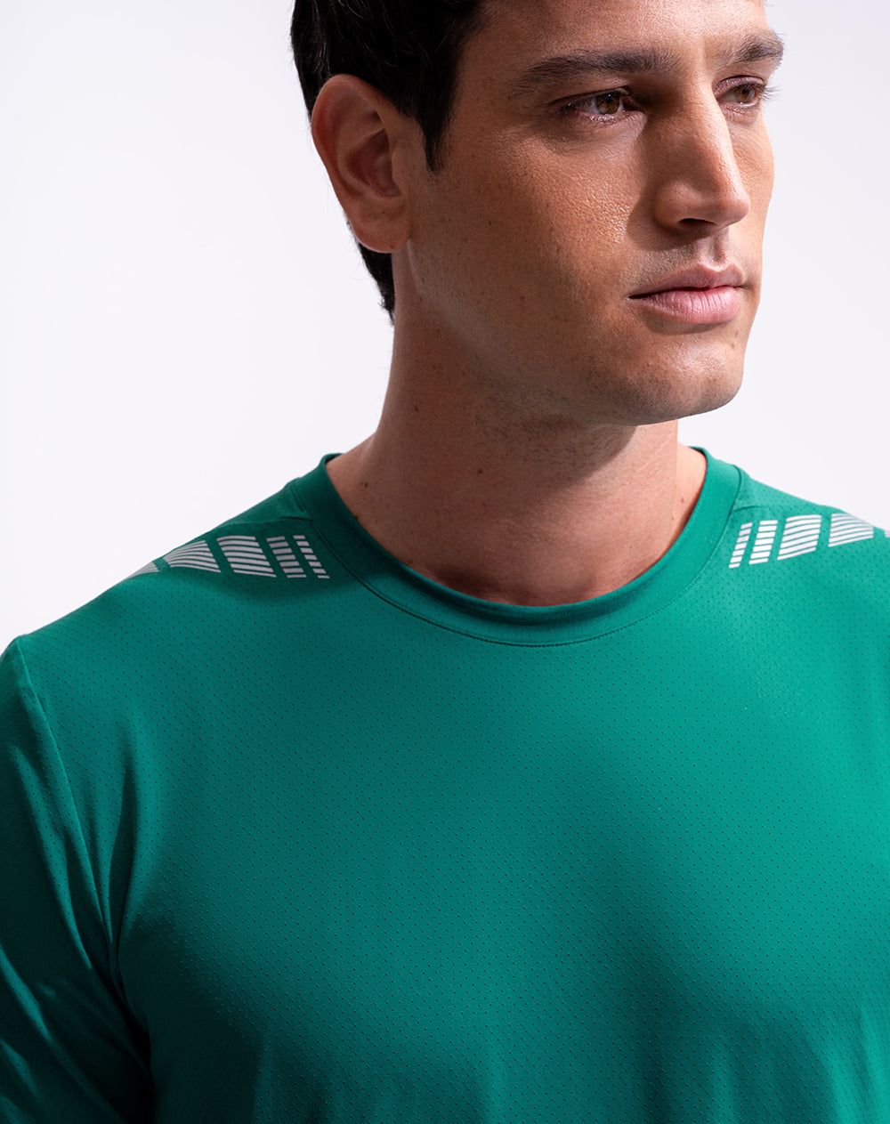Camiseta deportiva control humedad verde hombre