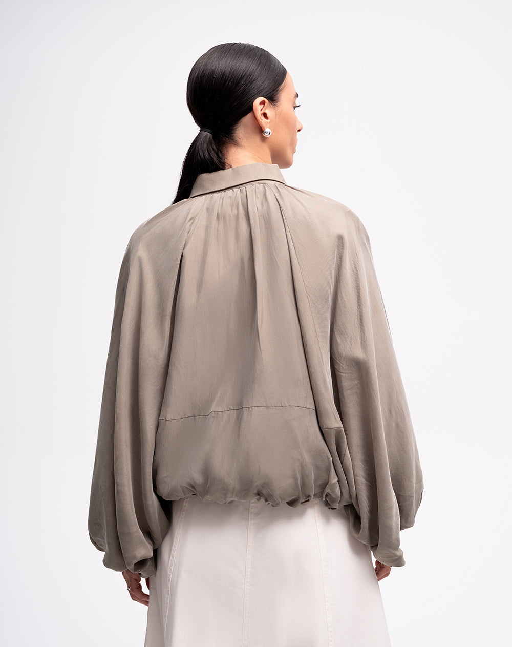 Chaqueta bomber oversize café mujer