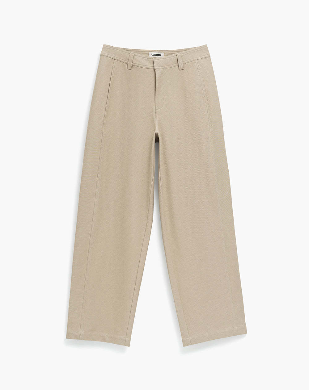 Pantalón wide leg tiro alto habano mujer