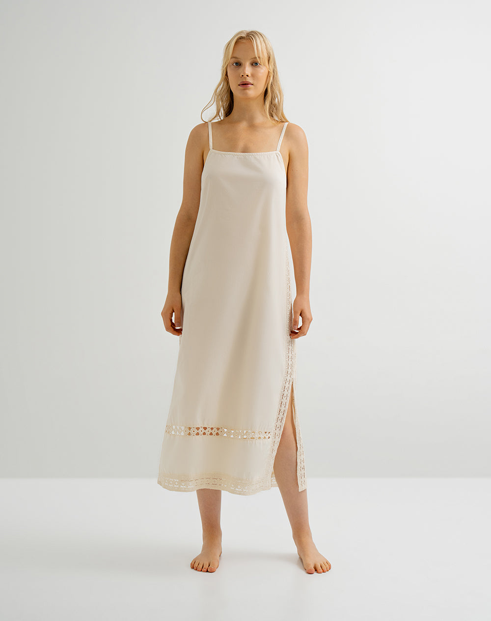 Vestido largo crudo